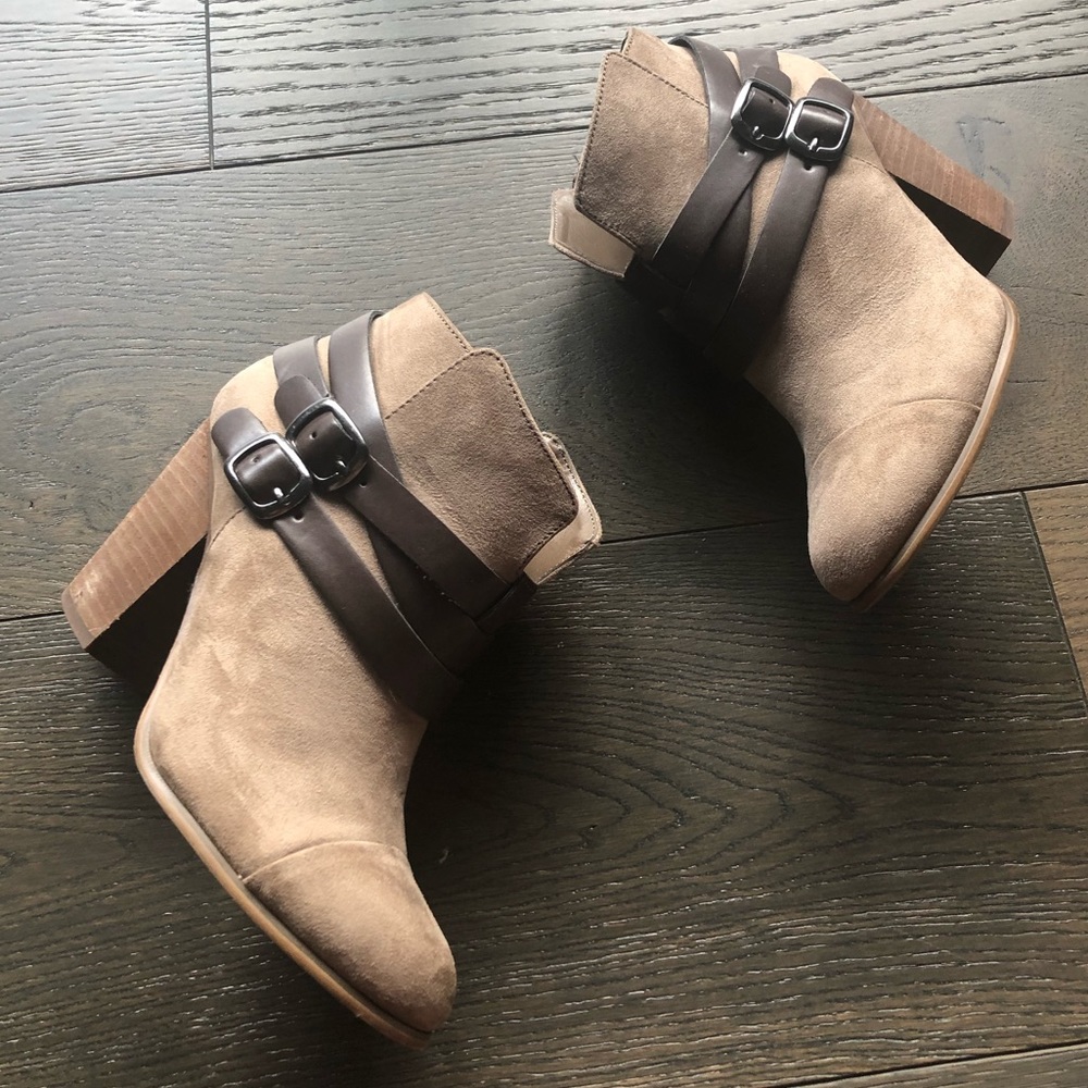 Tan and Brown Booties Size 6.5